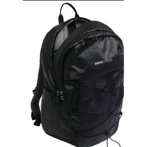 Swiss Tech Bungee Backpack Black Ripstop Laptop Tablet Sleeve 14-Pocket 20 L NEW